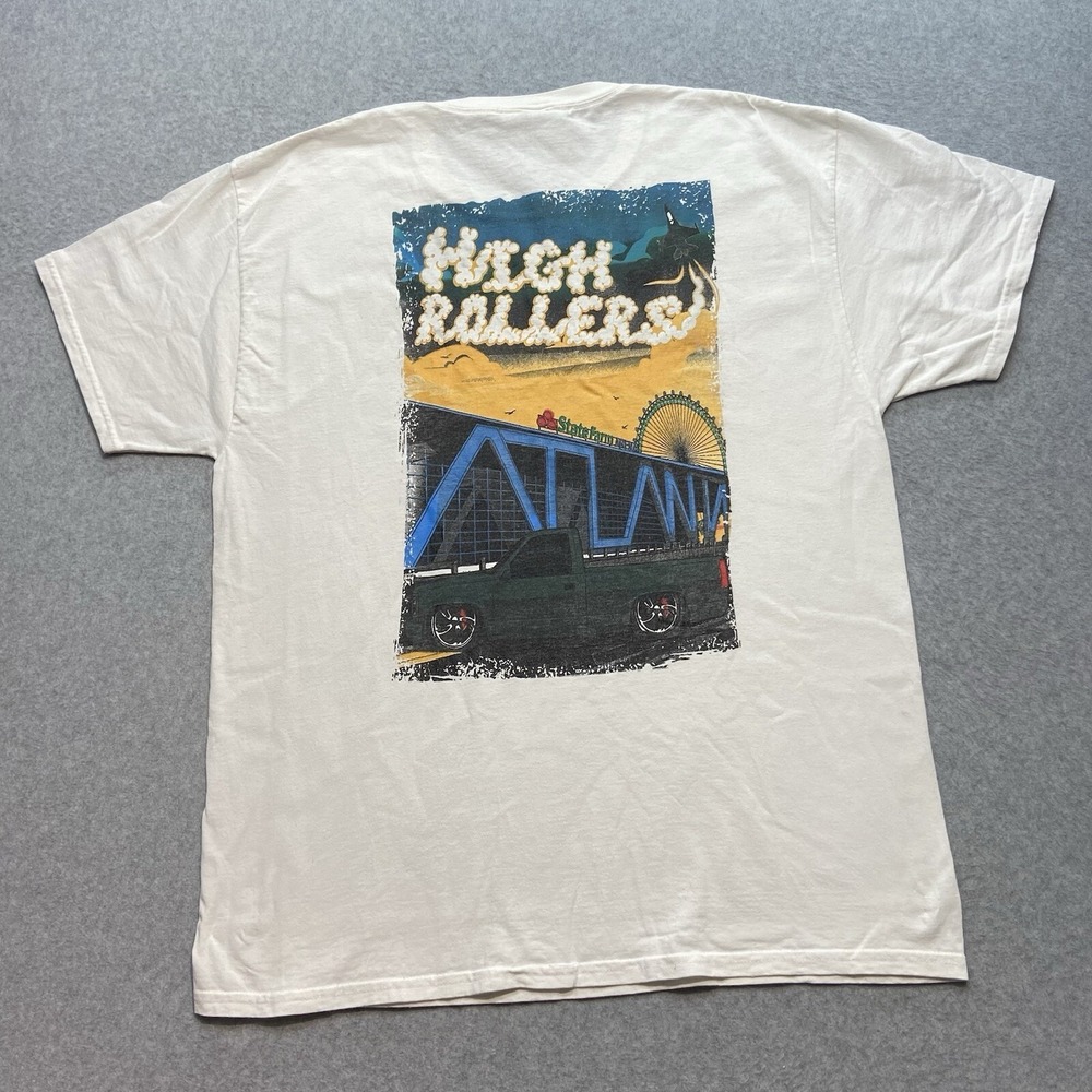 High Rollers Custom Trucks Atlanta Georgia White Tshirt Size L‎ State Farm Arena